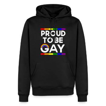 Proud to be gay - Männer Premium Bio Hoodie - Schwarz - Vorne - Nico (187cm)
