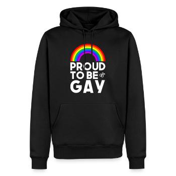 Proud to be gay - Männer Premium Bio Hoodie - Schwarz - Vorne - Nico (187cm)