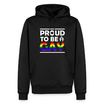 Proud to be gay - Männer Premium Bio Hoodie - Schwarz - Vorne - Nico (187cm)