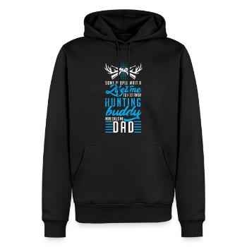 Daddy hunter - Men’s Premium Organic Hoodie - black - Front - Nico (187cm)
