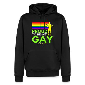 Proud to be Gay - Männer Premium Bio Hoodie - Schwarz - Vorne - Nico (187cm)