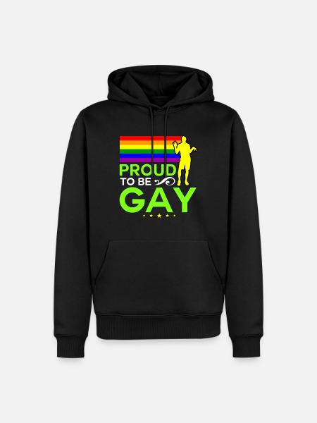 Proud to be gay - Men’s Premium Organic Hoodie - black