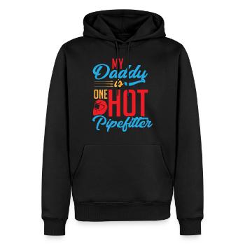 Pipefitter dad - Männer Premium Bio Hoodie - Schwarz - Vorne - Nico (187cm)
