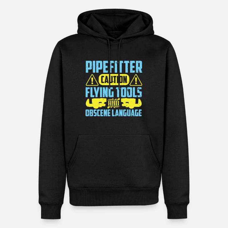 Mise en garde du tuyauteur - Sweat à capuche Premium bio Homme - noir