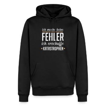 Je ne fais pas d'erreurs, je crée des catastrophes - Sweat à capuche Premium bio Homme - noir - Devant - Nico (187cm)