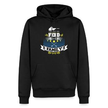 Chasse pour nourrir ma famille - Sweat à capuche Premium bio Homme - noir - Devant - Nico (187cm)