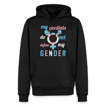 Transgender Trans Transsexuel Transsexuall - Sweat à capuche Premium bio Homme - noir - Devant - Nico (187cm)