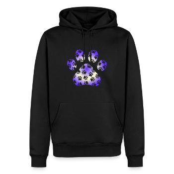Chien Patte Violet Chien Cadeau Wuff Amant de chien - Sweat à capuche Premium bio Homme - noir - Devant - Nico (187cm)