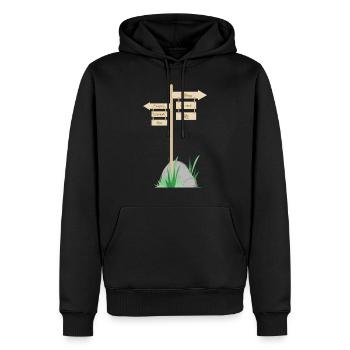 Wandern und Klettern Design - Männer Premium Bio Hoodie - Schwarz - Vorne - Nico (187cm)