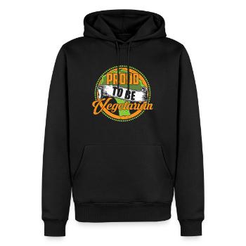 Fier d'être végétarien - Sweat à capuche Premium bio Homme - noir - Devant - Nico (187cm)