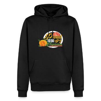 Proud to be vegetarian - Men’s Premium Organic Hoodie - black - Front - Nico (187cm)