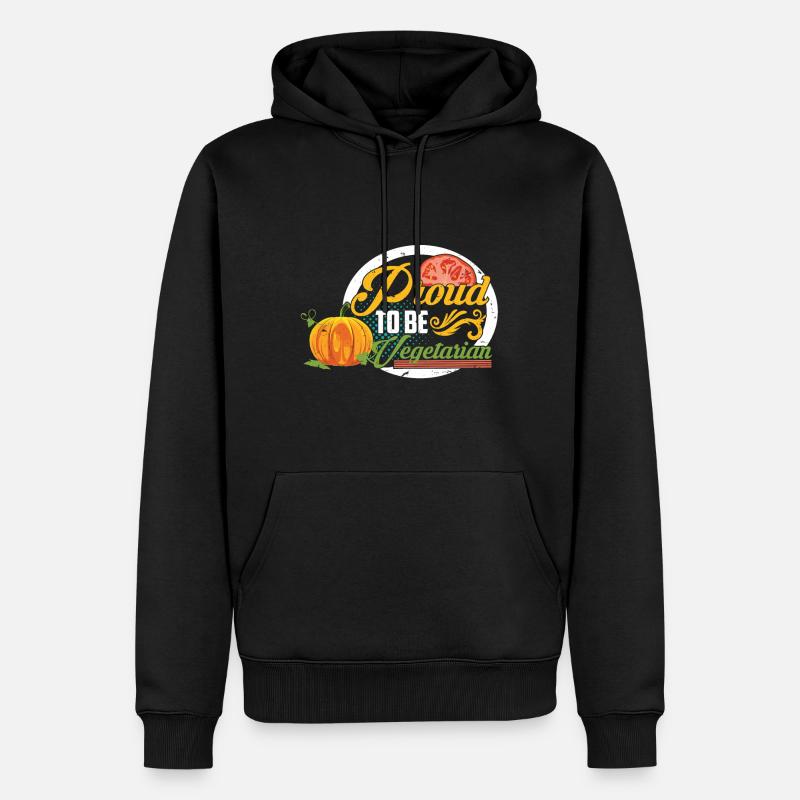 Fier d'être végétarien - Sweat à capuche Premium bio Homme - noir