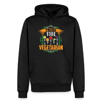 Proud to be Vegetarian - Männer Premium Bio Hoodie - Schwarz - Vorne - Nico (187cm)