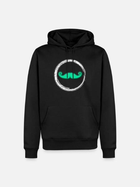 Glühen-Schnurrbart-Neon-Party-glühender Effekt Retro - Männer Premium Bio Hoodie - Schwarz