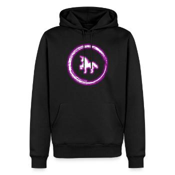 Glühen-Kreis-Rosa-Einhorn-Neon-glühender Effekt Retro - Männer Premium Bio Hoodie - Schwarz - Vorne - Nico (187cm)