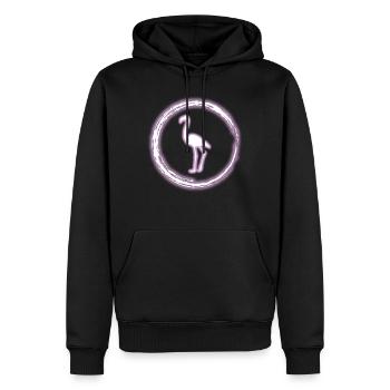 Glühen-Kreis-Flamingo-heller Neon-glühender Effekt - Männer Premium Bio Hoodie - Schwarz - Vorne - Nico (187cm)