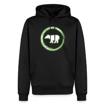 Glühen-Kreis-Grün Tapir Neon-glühender Effekt Retro - Männer Premium Bio Hoodie - Schwarz - Vorne - Nico (187cm)