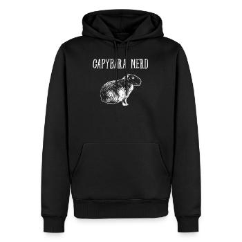 Capybara Nerd T-Shirt Capibara Rodent Cool Gnawer - Men’s Premium Organic Hoodie - black - Front - Nico (187cm)