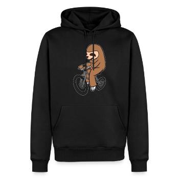 T-shirt de vélo d'équitation paresseux Cycliste de mammifère drôle - Sweat à capuche Premium bio Homme - noir - Devant - Nico (187cm)