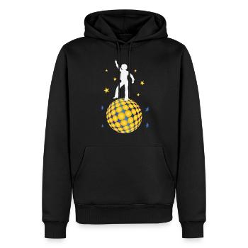 T-Shirt Discokugel - Männer Premium Bio Hoodie - Schwarz - Vorne - Nico (187cm)