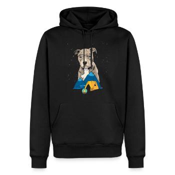 Pit Bull Terrier Pitbull Camping Zelten Geschenk - Männer Premium Bio Hoodie - Schwarz - Vorne - Nico (187cm)