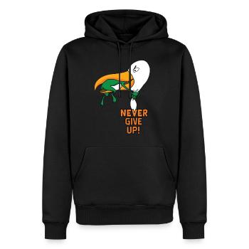 Ne jamais abandonner - Sweat à capuche Premium bio Homme - noir - Devant - Nico (187cm)