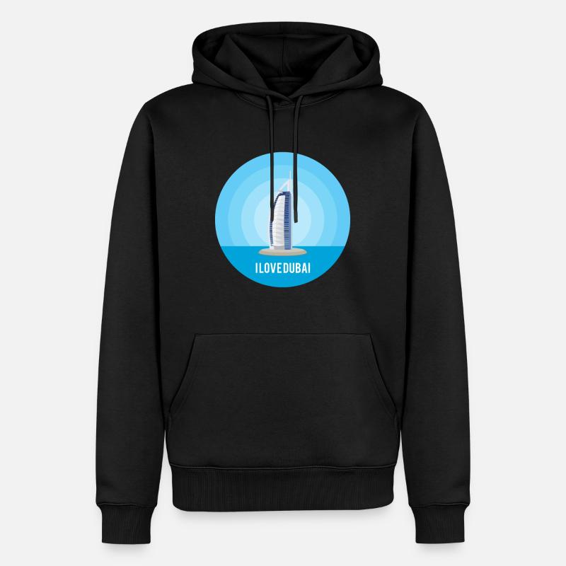 J'aime Dubaï - Sweat à capuche Premium bio Homme - noir