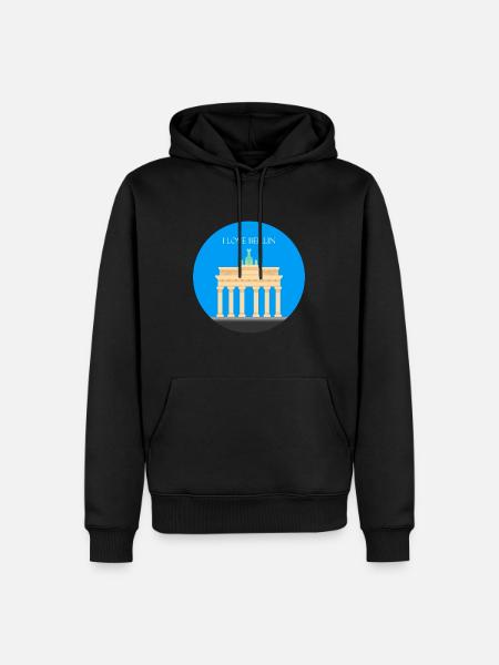 I love Berlin - Männer Premium Bio Hoodie - Schwarz
