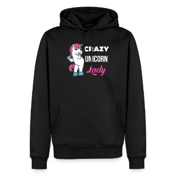 Crazy Unicorn Lady T-Shirt Funny Magical Unicorn - Sweat à capuche Premium bio Homme - noir - Devant - Nico (187cm)