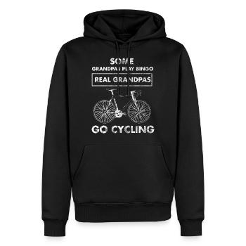 Fahrrad Opa Radfahrer Fahrradfahren Bike Geschenk - Männer Premium Bio Hoodie - Schwarz - Vorne - Nico (187cm)