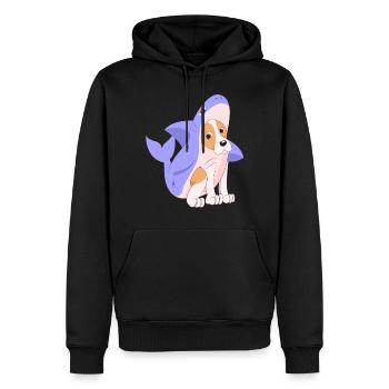 Chien en cadeau de chemise de costume de requin Chiens mignons - Sweat à capuche Premium bio Homme - noir - Devant - Nico (187cm)