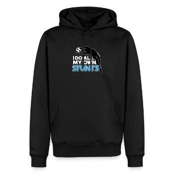 Je fais tout mon football Stunts - Sweat à capuche Premium bio Homme - noir - Devant - Nico (187cm)