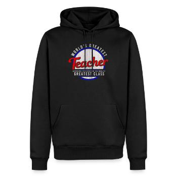 Weltbester Lehrer Geschenkidee - Männer Premium Bio Hoodie - Schwarz - Vorne - Nico (187cm)