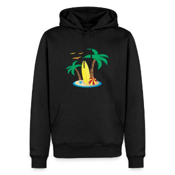 Holiday Island Design - Sweat à capuche Premium bio Homme - noir - Devant - Nico (187cm)