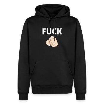 Va te faire foutre ! - Sweat à capuche Premium bio Homme - noir - Devant - Nico (187cm)