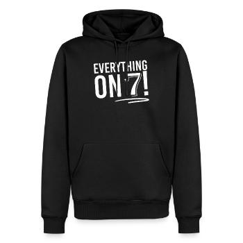 Le bonheur de la chance Avoir le nombre préféré cadeau - Sweat à capuche Premium bio Homme - noir - Devant - Nico (187cm)