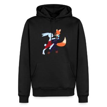 Salsa - Hase und Fuchs tanzen Salsa - Shirt - Männer Premium Bio Hoodie - Schwarz - Vorne - Nico (187cm)