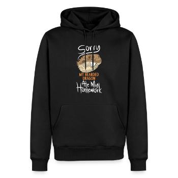 École de reptiles dragon barbu gecko caméléon iguane - Sweat à capuche Premium bio Homme - noir - Devant - Nico (187cm)
