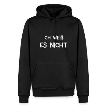 Je ne sais pas. - Sweat à capuche Premium bio Homme - noir - Devant - Nico (187cm)