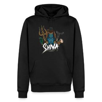 Don de divinité hindouisme Shiva - Sweat à capuche Premium bio Homme - noir - Devant - Nico (187cm)