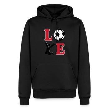 Love Fußball Football - Männer Premium Bio Hoodie - Schwarz - Vorne - Nico (187cm)