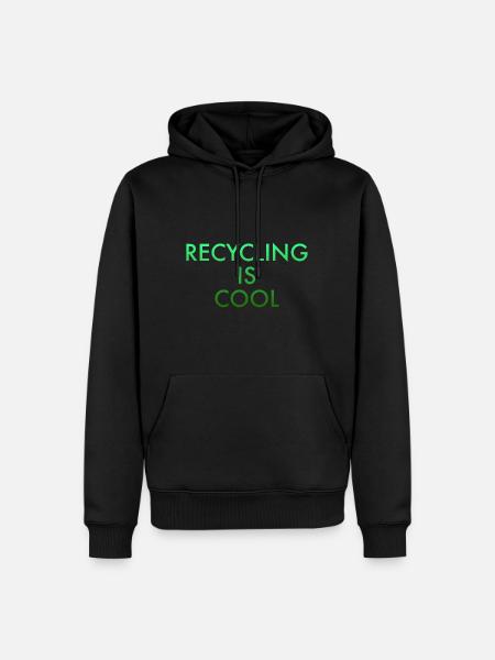 RECYCLING - Männer Premium Bio Hoodie - Schwarz