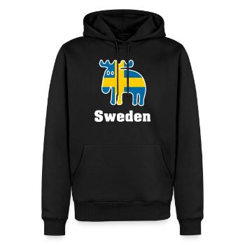 Elk Suède - Sweat à capuche Premium bio Homme - noir - Devant - Nico (187cm)