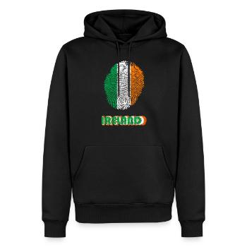 IRLANDE, IRLANDE ADN EMPREINTE DIGITALE - Sweat à capuche Premium bio Homme - noir - Devant - Nico (187cm)