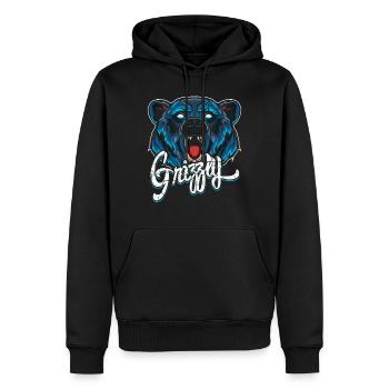 Grizzly Modern - Männer Premium Bio Hoodie - Schwarz - Vorne - Nico (187cm)