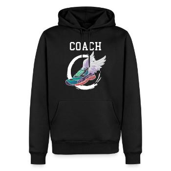 Athlétisme Athlétisme Athlétisme - Sweat à capuche Premium bio Homme - noir - Devant - Nico (187cm)