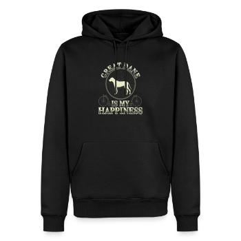 Great Dane est mon bonheur - Sweat à capuche Premium bio Homme - noir - Devant - Nico (187cm)
