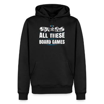 Oui, j'ai vraiment besoin de tous ces cadeaux de jeux de société - Sweat à capuche Premium bio Homme - noir - Devant - Nico (187cm)