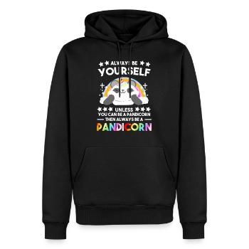 Drôle pandacorne licorne Panda Ours Eucalyptus Cadeau - Sweat à capuche Premium bio Homme - noir - Devant - Nico (187cm)