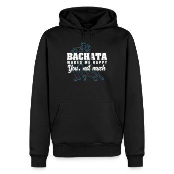 Bachata Danse Danse Danse latine Musique Danse de couple - Sweat à capuche Premium bio Homme - noir - Devant - Nico (187cm)